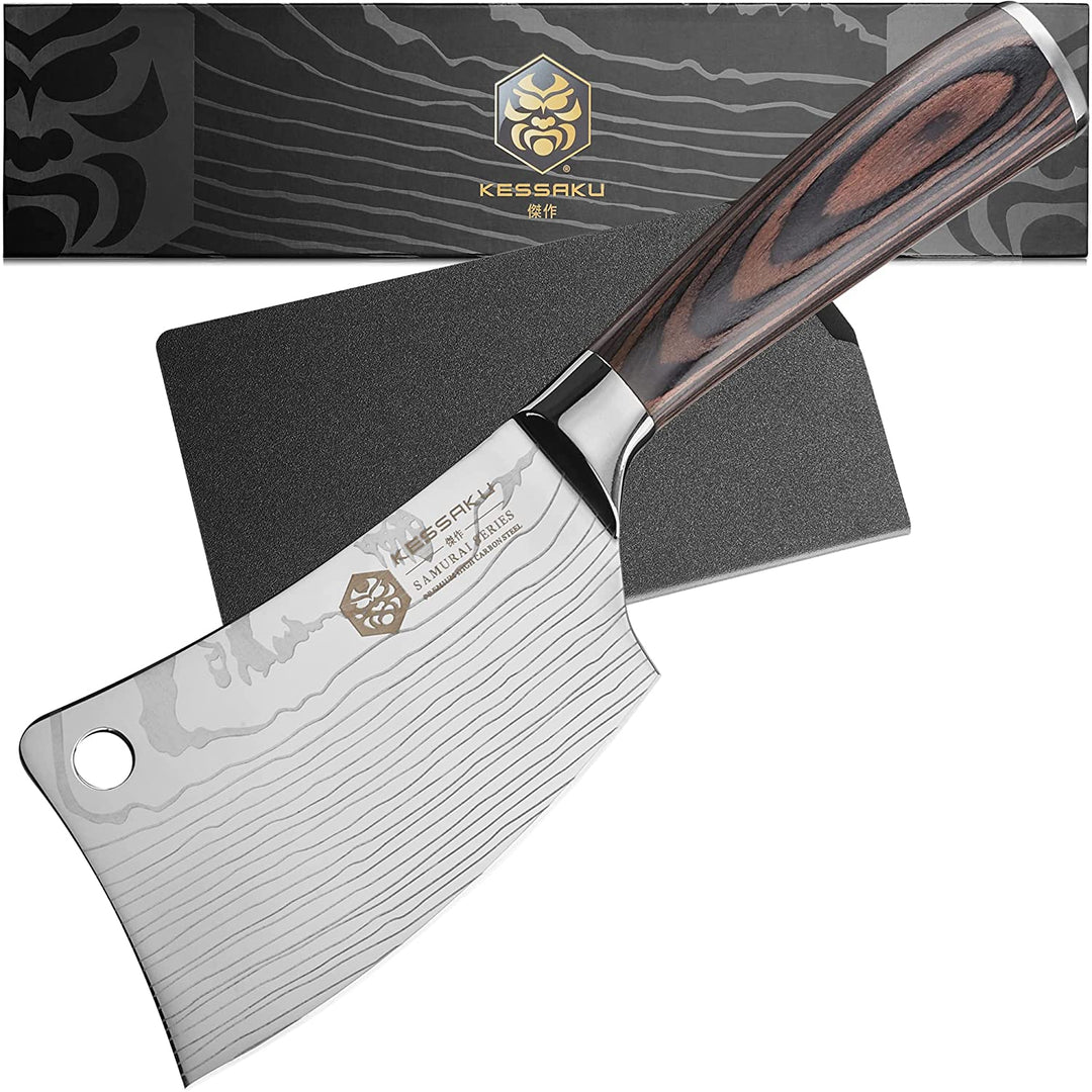 The Kessaku Samura Series Mini Cleaver with Knife Sheath and Gift Box