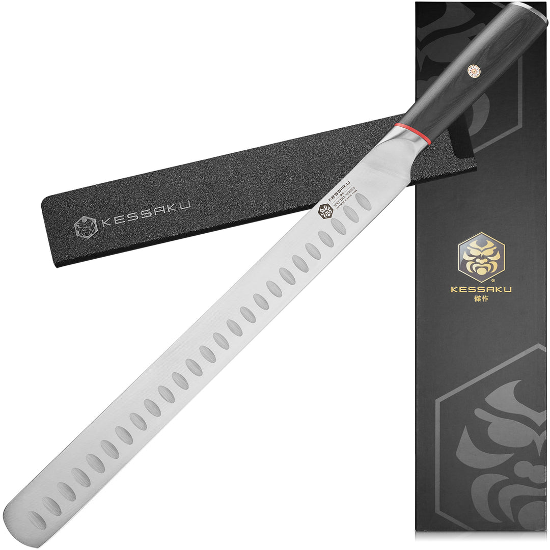 The Kessaku Spectre Carving Knife with its knife sheath and gift box - Main