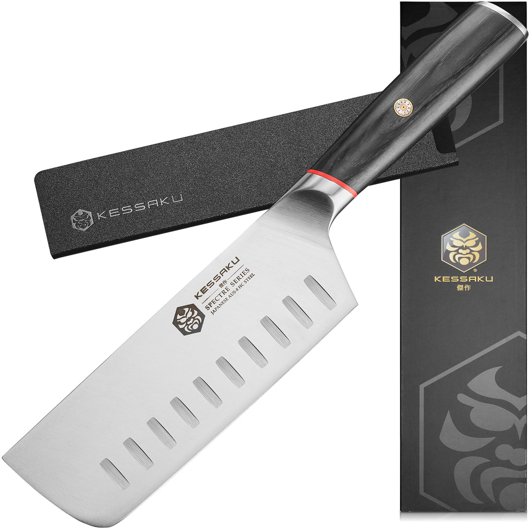 The Kessaku Spectre Nakiri Knife with Knife Sheath and Gift Box - Main