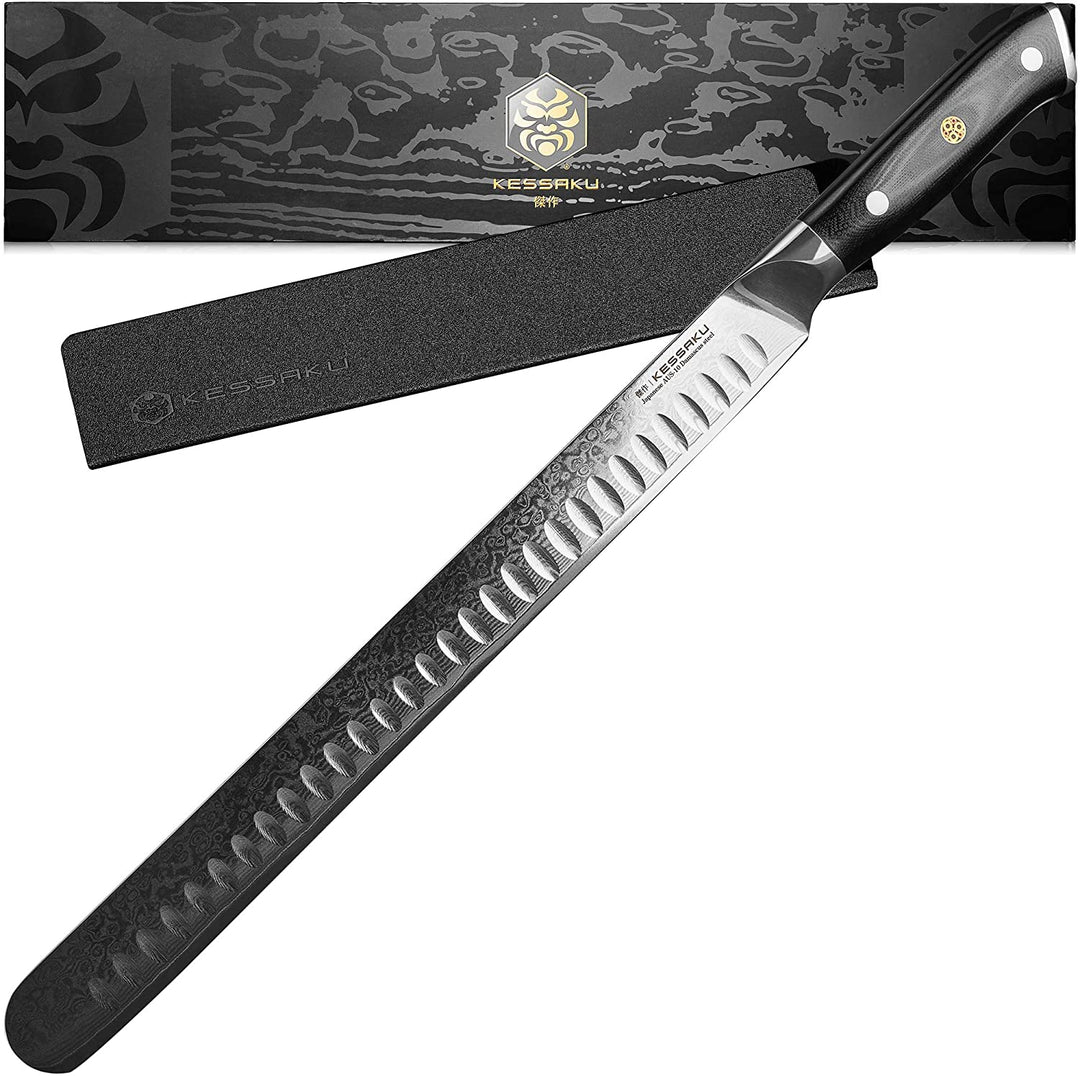 The Dynasty Damascus Carving Knife with Knife Sheath and Gift Box - Main